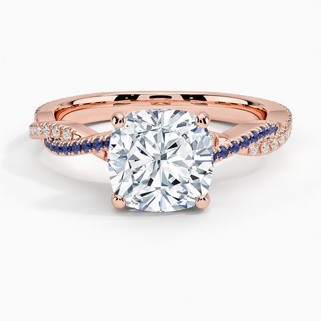 14K Rose Gold Petite Luxe Twisted Vine Sapphire and Diamond Ring (1/8 ct. tw.)