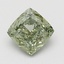 1.10 Ct. Fancy Vivid Green Cushion Lab Grown Diamond