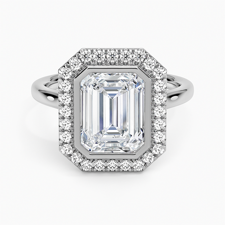 Platinum Bezel Halo Diamond Ring (1/4 ct. tw.)