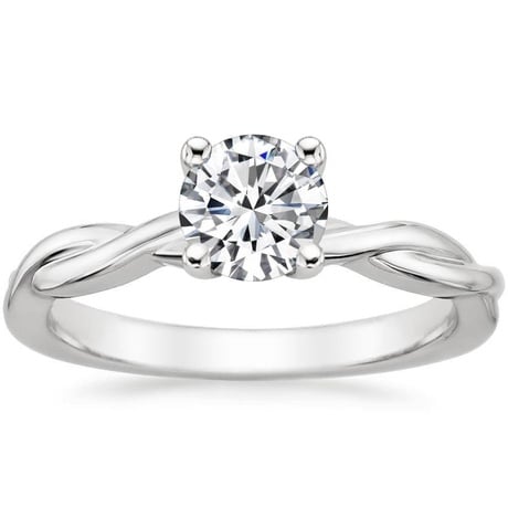 18K White Gold Twisted Vine Ring with Petite Twisted Vine Diamond Ring (1/8 ct. tw.)