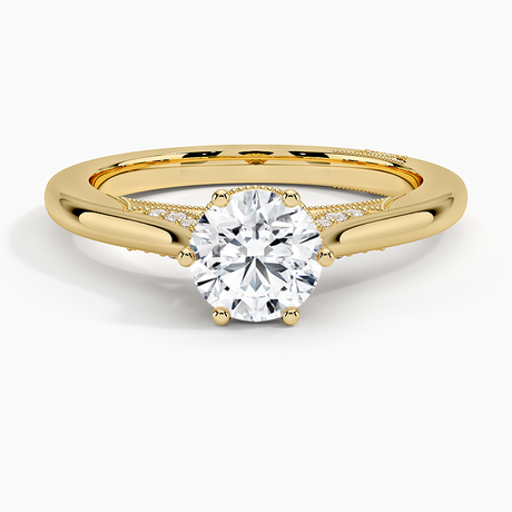 Cathedral Shoulder Bead Prong Diamond Setting