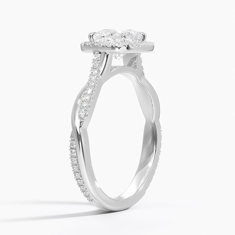 Twist Halo Engagement Ring