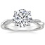 18K White Gold Petite Twisted Vine Hidden Halo Pavé Diamond Ring, smalltop view
