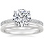 18K White Gold Luxe Elodie Diamond Ring (1/4 ct. tw.) with Petite Comfort Fit Wedding Ring