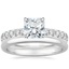 18K White Gold Olympia Diamond Ring with 2mm Comfort Fit Wedding Ring