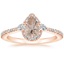 14K Rose Gold Luxe Aria Halo Diamond Ring (1/4 ct. tw.), smalltop view