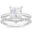 18KW Moissanite Freesia Ring with Curved Versailles Diamond Ring, smalltop view