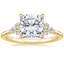 18K Yellow Gold Melody Diamond Ring, smalltop view