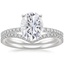 18KW Moissanite Ballad Diamond Ring (1/8 ct. tw.) with Flair Diamond Ring (1/6 ct. tw.), smalltop view