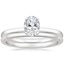Platinum Melinda Ring with Petite Comfort Fit Wedding Ring