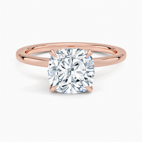 14K Rose Gold Secret Halo 1.5mm Diamond Ring