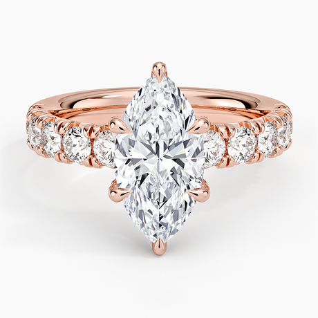 14K Rose Gold Ellora Half Coverage Diamond Ring