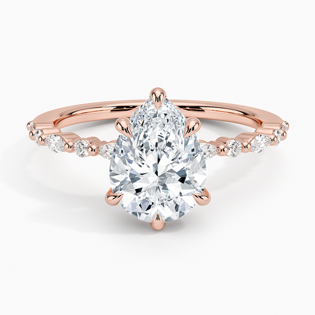 14K Rose Gold Delicate Versailles Diamond Ring