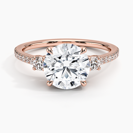 14K Rose Gold Lyra Three Stone Diamond Ring (1/4 ct. tw.)
