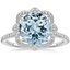18K White Gold Reina Halo Diamond Ring, smalltop view