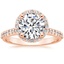 14K Rose Gold Halo Diamond Ring with Side Stones (1/3 ct. tw.), smalltop view