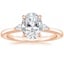 14K Rose Gold Aria Perfect Fit Three Stone Diamond Ring, smalltop view