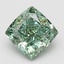2.11 Ct. Fancy Vivid Green Cushion Lab Grown Diamond