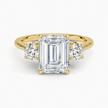 18K Yellow Gold Petal Three Stone Diamond Ring (2/3 ct. tw.)
