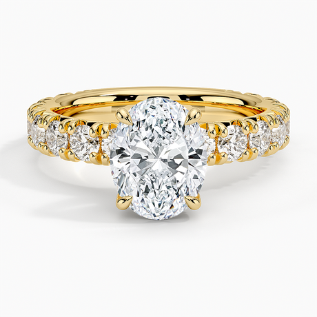 18K Yellow Gold Ellora Three-Quarter Coverage Diamond Ring