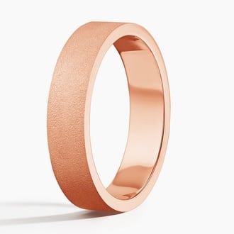 Mojave Sandblast 5mm Wedding Ring in 14K Rose Gold