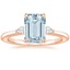 14K Rose Gold Aria Perfect Fit Three Stone Diamond Ring, smalltop view