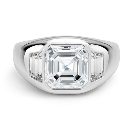Sloane Three Stone Trapezoid Dome Diamond Ring (1/2 ct. tw.)