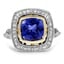 Custom Mixed Metal Vintage Styled Fancy Halo Diamond Ring