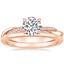 14K Rose Gold Petite Twisted Vine Hidden Halo Diamond Ring with Petite Comfort Fit Wedding Ring