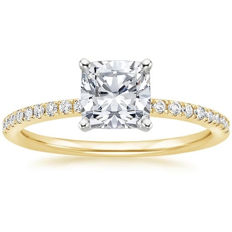 18K Yellow Gold Ballad Diamond Ring (1/8 ct. tw.) with Flair Diamond Ring (1/6 ct. tw.)