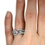 The Janelle Ring, smallzoomed in top view on a hand