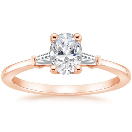 14K Rose Gold Tapered Baguette Diamond Bridal Set