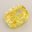 3.19 Ct. Fancy Vivid  Yellow Cushion Lab Grown Diamond