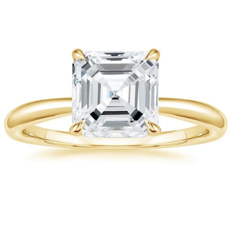18K Yellow Gold Freesia Ring with Curved Versailles Diamond Ring