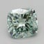 1.06 Ct. Fancy Vivid Green Cushion Lab Grown Diamond