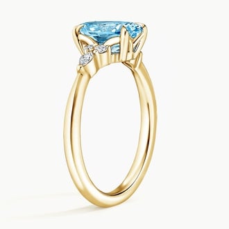 Nadia Malibu Blue Oval Lab Diamond Ring