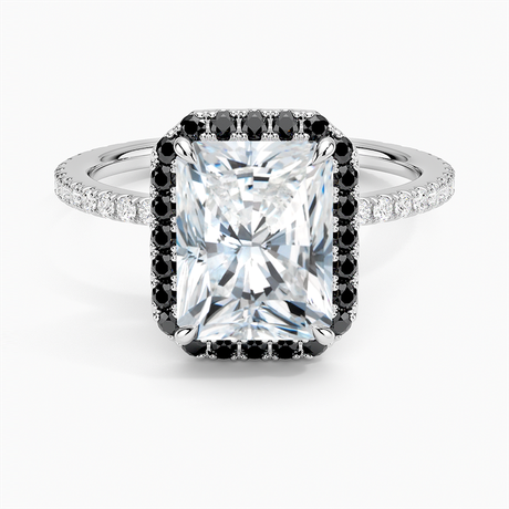 Waverly Halo Diamond Ring with Black Diamond Accents - Brilliant Earth