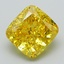 3.18 Ct. Fancy Vivid Yellow Cushion Lab Grown Diamond