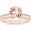 14KR Morganite Demi Diamond Ring with Luxe Ballad Diamond Ring, smalltop view
