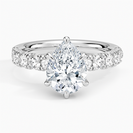 Luxe French Pave Diamond Engagement Ring
