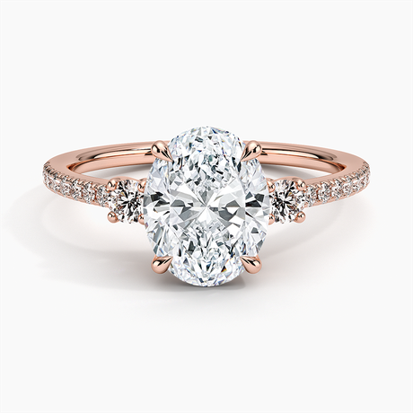14K Rose Gold Lyra Three Stone Diamond Ring (1/4 ct. tw.)