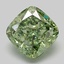 2.09 Ct. Fancy Vivid Green Cushion Lab Grown Diamond