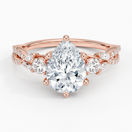 14K Rose Gold Luxe Willow Three Stone Diamond Ring (1/2 ct. tw.)