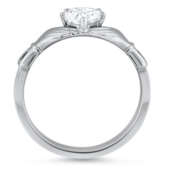 Custom Emerald Accent Claddagh Ring
