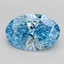 4.04 Ct. Fancy Vivid  Blue Oval Lab Grown Diamond