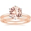 14KR Morganite Six-Prong Petite Comfort Fit Bridal Set, smalltop view