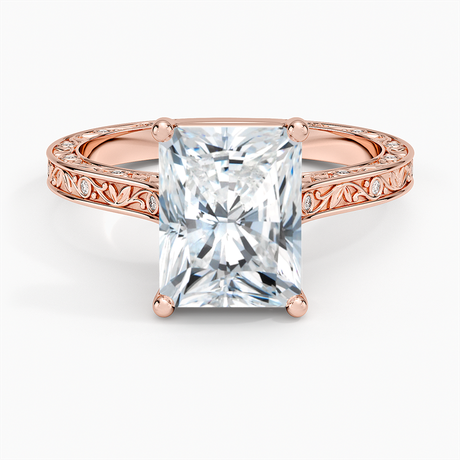 14K Rose Gold Grove Perfect Fit Engraved Diamond Ring (1/10 ct. tw.)