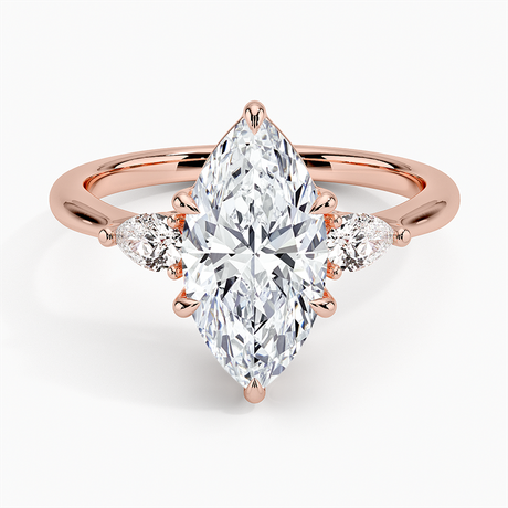 14K Rose Gold Petite Opera Three Stone Diamond Ring (1/4 ct. tw.)