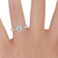 Platinum Caliana Ring, smallzoomed in top view on a hand