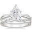 PT Moissanite Twisted Vine Ring with Petite Twisted Vine Diamond Ring (1/8 ct. tw.), smalltop view